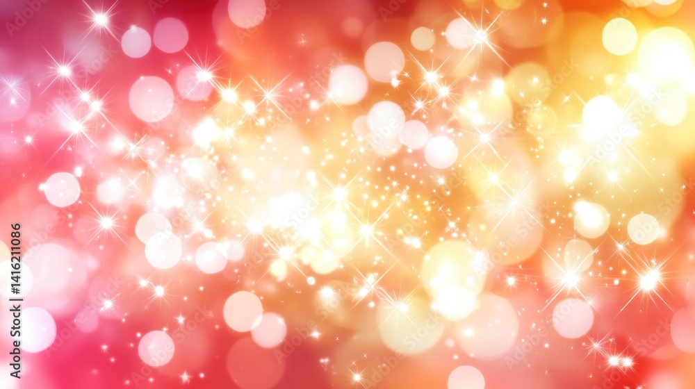 Poster abstract festive bokeh display of warm colors.