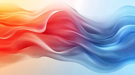 Fototapeta premium Abstract Waves of Blue and Red, Abstract waves of blue and red blend seamlessly, creating a dynamic flow