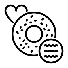 donut icon, line icon style