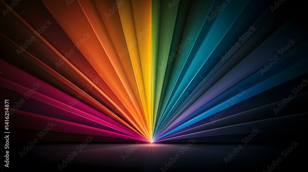 Aufkleber the image contains a vibrant, radiating display of colors resembling a spectrum or rainbow, arranged
