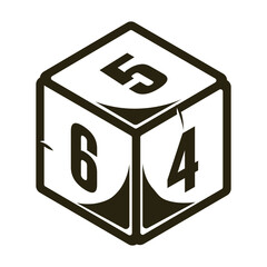 Dice D6 Vector Illustration Black And White