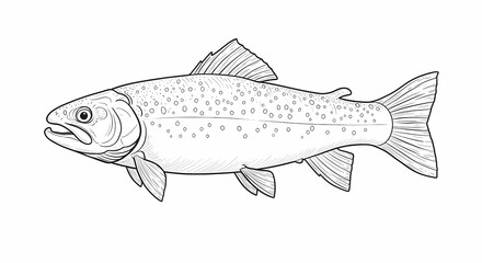 Fototapeta premium Detailed Fish Illustration: A Vibrant Depiction of Underwater Life and Anatomy 