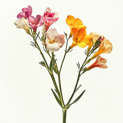 Obraz premium Freesia stalks fragrant and colorful, exuding soft russet tones and brightening any garden or space