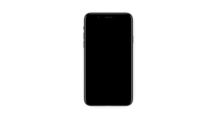 Naklejka premium Modern Black Smartphone on White Background