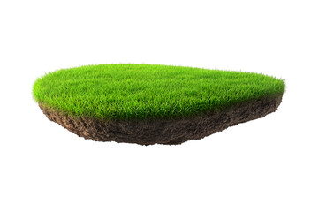Floating grass island isolated on black background nature environment ecology