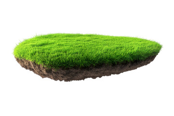 Floating island of green grass and soil a nature scene