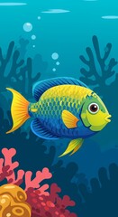 Obraz premium Realistic Fish Illustration: Capturing the Intricate Details of a Marine Animal 