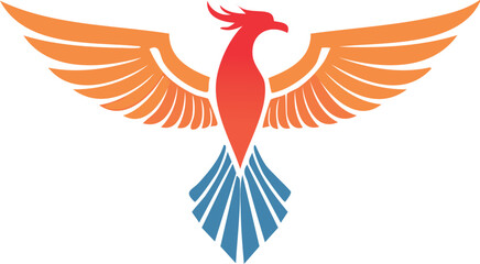 Obraz premium minimalist vector art logo illustration of phoenix 