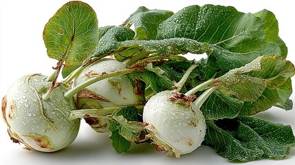 a Kohlrabi, isolated on white background