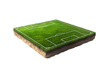 Soccer field turf grass isolated 3D render