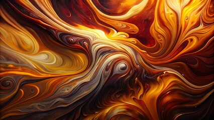 Abstract Fluid Art Warm Tones High Depth of Field Painting Swirl Texture Background Design