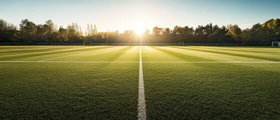 Golden Hour on the Green Field, A Fresh Perspective of Game Day Grounds