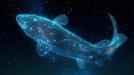 Fototapeta premium Astral fish design, digitally rendered.