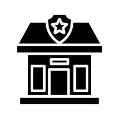 Police Station Public Facility icon illustration