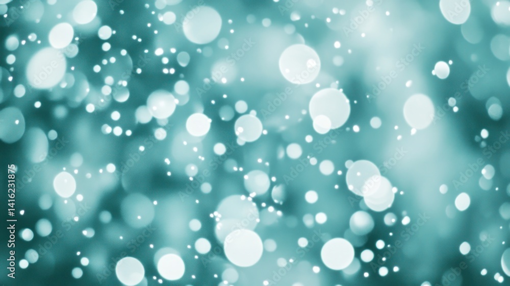 Poster teal bokeh effect showcasing soft light.