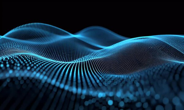 Abstract blue background with glowing lines and binary code, forming the shape of an electric circuit on a dark backdrop.