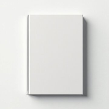 Simple book cover template with white background and subtle shadows, white, modern