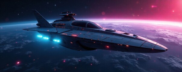 sleek spaceship docked at futuristic space station, spacestation, cosmos, spacecraft