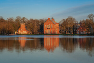 Architectural ensemble of the Admiralty on the shore of the Big Pond in the Catherine Park of...