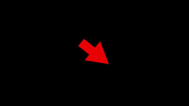 Red color Arrow pointing to the down, Social media scroll arrows Animation, Alpha Channel icon.