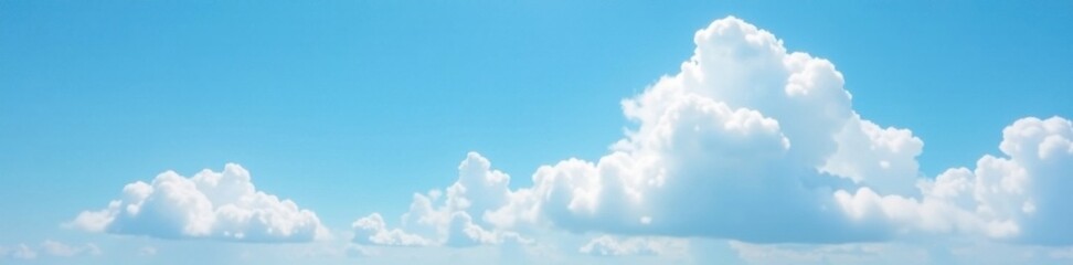 Obraz premium Soft white cloud drifts lazily across blue sky, white, serene, nature