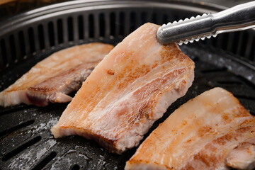 Pork on the grill
