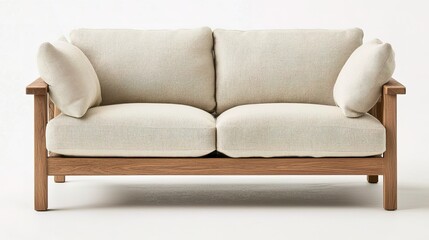 Obraz premium Minimalist cozy interior design inspiration soft natural palette living room warm environment inviting viewpoint