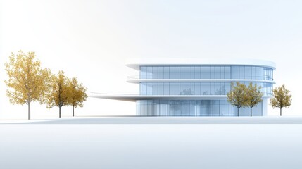 Urban oasis, serene building embraced by lush greenery and tranquil foliage in picturesque setting