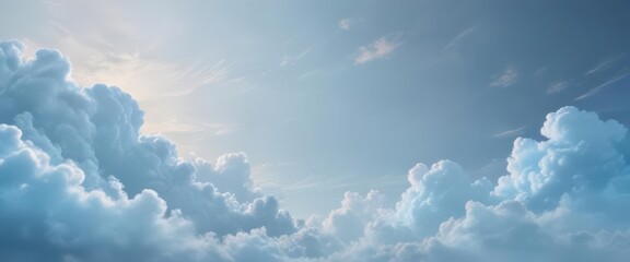 Dreamy light blue abstract backdrop, soft clouds, gentle gradients , painting, calm, ambient