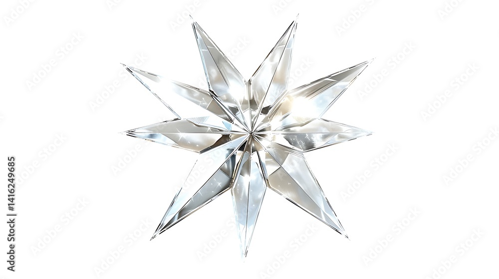 Poster a shimmering, multi-pointed star decoration, reflecting light and adding a festive touch to any sett