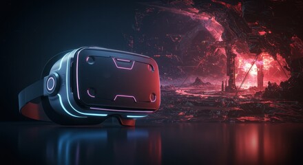 Exploring Futuristic Worlds: A Virtual Reality Headset and a Breathtaking Alien Landscape