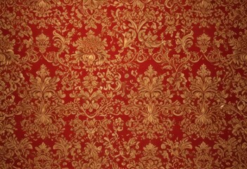Luxurious red and gold damask  Intricate, seamless vector artwork , decorative, motif, geometric