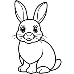cute bunny line drawing 
