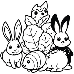 easter bunny with eggs