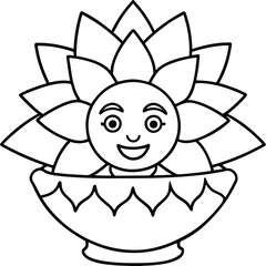 Cartoon Flower – Cute and Playful Floral Illustration

