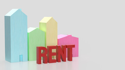 The House wood for property or Building concept 3d Rendering.