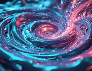 Surreal Zero Gravity: Glowing Mercury & Molten Platinum in 4K – Neon-Blue Sci-Fi Swirl
