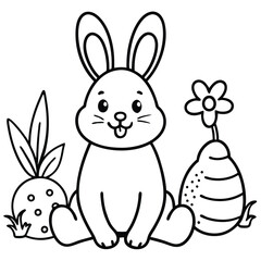 
Cute Bunny with carrot  Coloring Page for Kids – Printable Spring Activity


