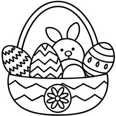 easter bunny with eggs