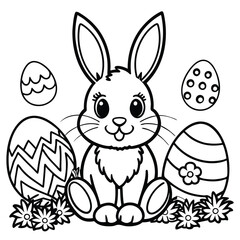 easter bunny with eggs