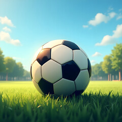 Fototapeta premium ball in the middle of the field
