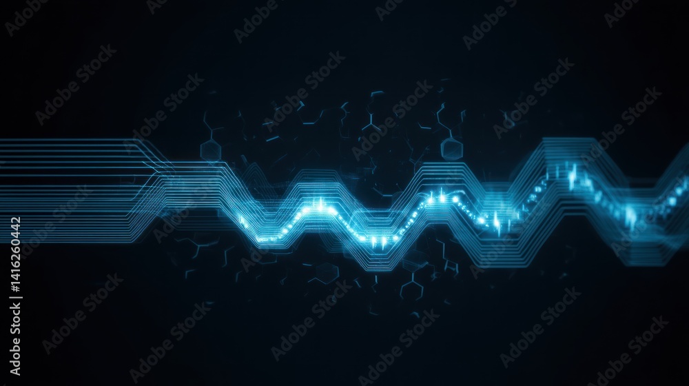 Poster abstract technology background showcasing futuristic design with glowing lines and digital elements 
