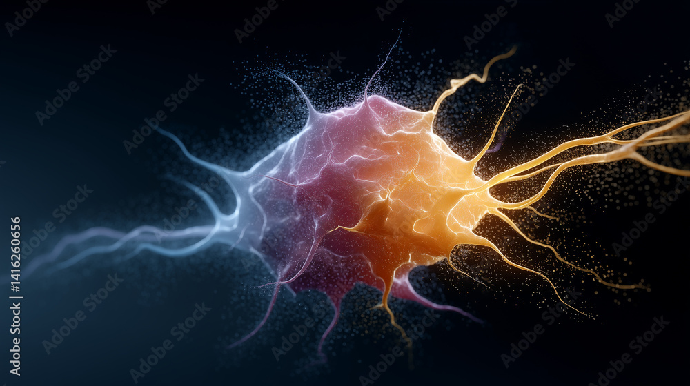 Poster neuronal network of brain: a vivid and visually striking representation of interconnected neurons, s
