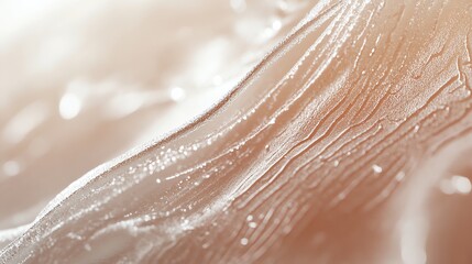 Fototapeta premium Creamy Cosmetic Texture with Shimmering Droplets for Skincare Product Photography