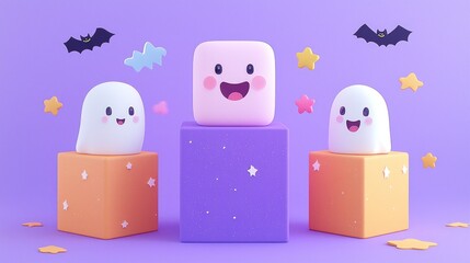 Cute Halloween Ghosts