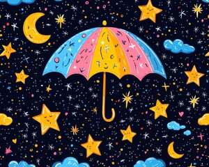 Night Sky Umbrella Pattern