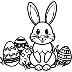 easter bunny and eggs