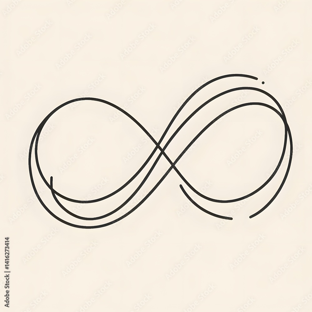 Aufkleber infinite loop line art on a light background , single line drawing