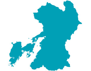 熊本県　地図　グリーン　イラスト