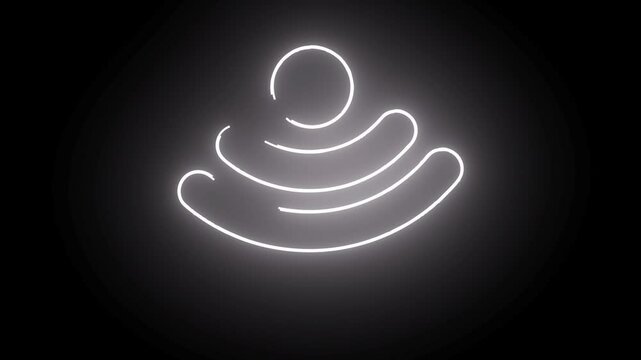 universal web icon neon animation